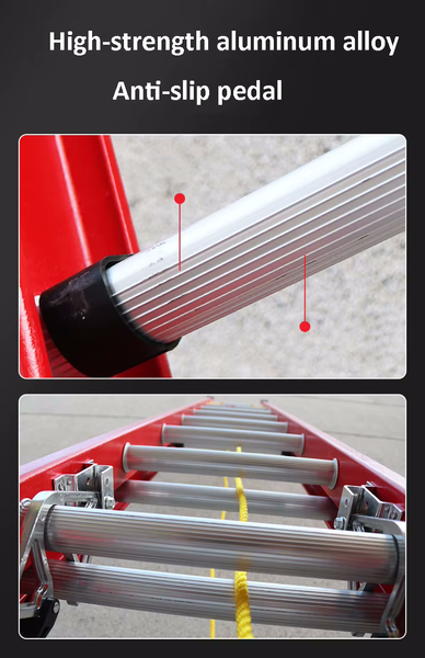Scară cu două secțiuni extensibila dielectrică cu fr&acirc;nghie LIDER-TECH - PL0110 (2*10tr)
