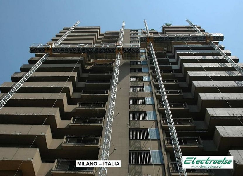 Platformă de lucru cu catarg dublu ELSA P40/34 (&Icirc;nălțime de ridicare - p&acirc;nă la 200 m, Lungime platformă - p&acirc;nă la 33,9 m)