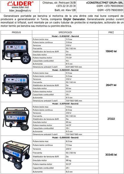 Генератор дизельный портативный 220V / 7-15 кВт